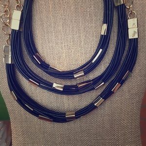 BCBG Maxazria Black leather statement necklace